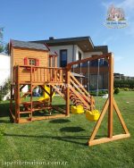 Painted Backyard Playset With Multiple Slides 2103 - Görsel 7